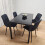 Black Kitchen Dining Table And 4 Black Tufted Velvet Chairs Set 1