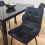 Black Kitchen Dining Table And 4 Black Tufted Velvet Chairs Set 6