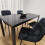 Black Kitchen Dining Table And 4 Black Tufted Velvet Chairs Set 7