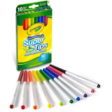 10X Crayola Washable Super Tips Markers Draw Thick & Thin Arts Crafts