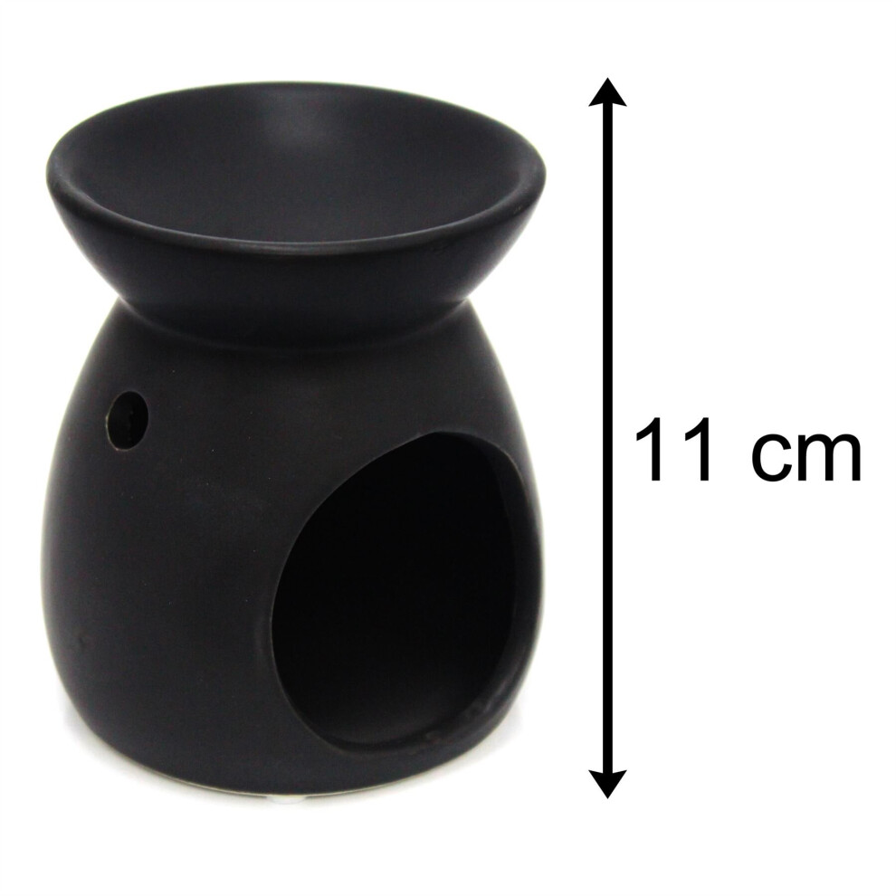 Carousel Ceramic Fragrance Oil Burner With Pack Of 20 Tealight Candles Black/White/Ivory