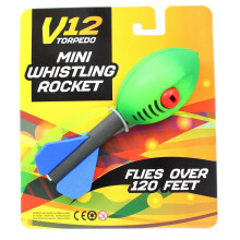 V12 Mini Flying Whistling Rocket - Pocket-Sized Foam Missile, 120ft+ Flight, V12 Sports Branded, BF528