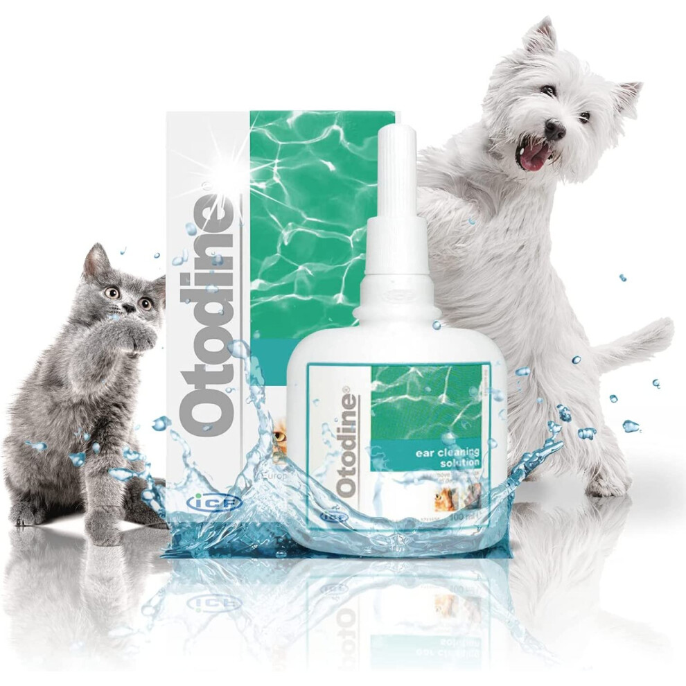 ICF | Otodine | Cat And Dog Ear Cleaner | Dog Ear Drops To Stop Wax Build Up, Head Shaking, Discomfort, Ear Odour & Scratching