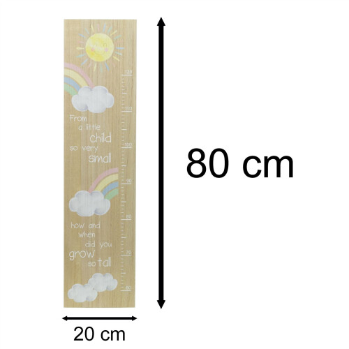 Childrens Wooden Height Chart | Wall Mounted Height Chart For Kids - 60 ...