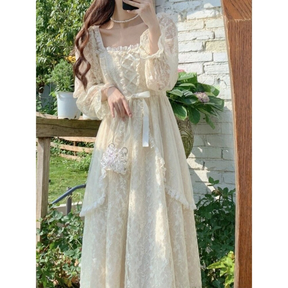 French Vintage Dress Women Summer Long Sleeve Party Midi Dress Female Casual Retro One Piece Dress Casual-image-OPC-PBWMWHG-NEW