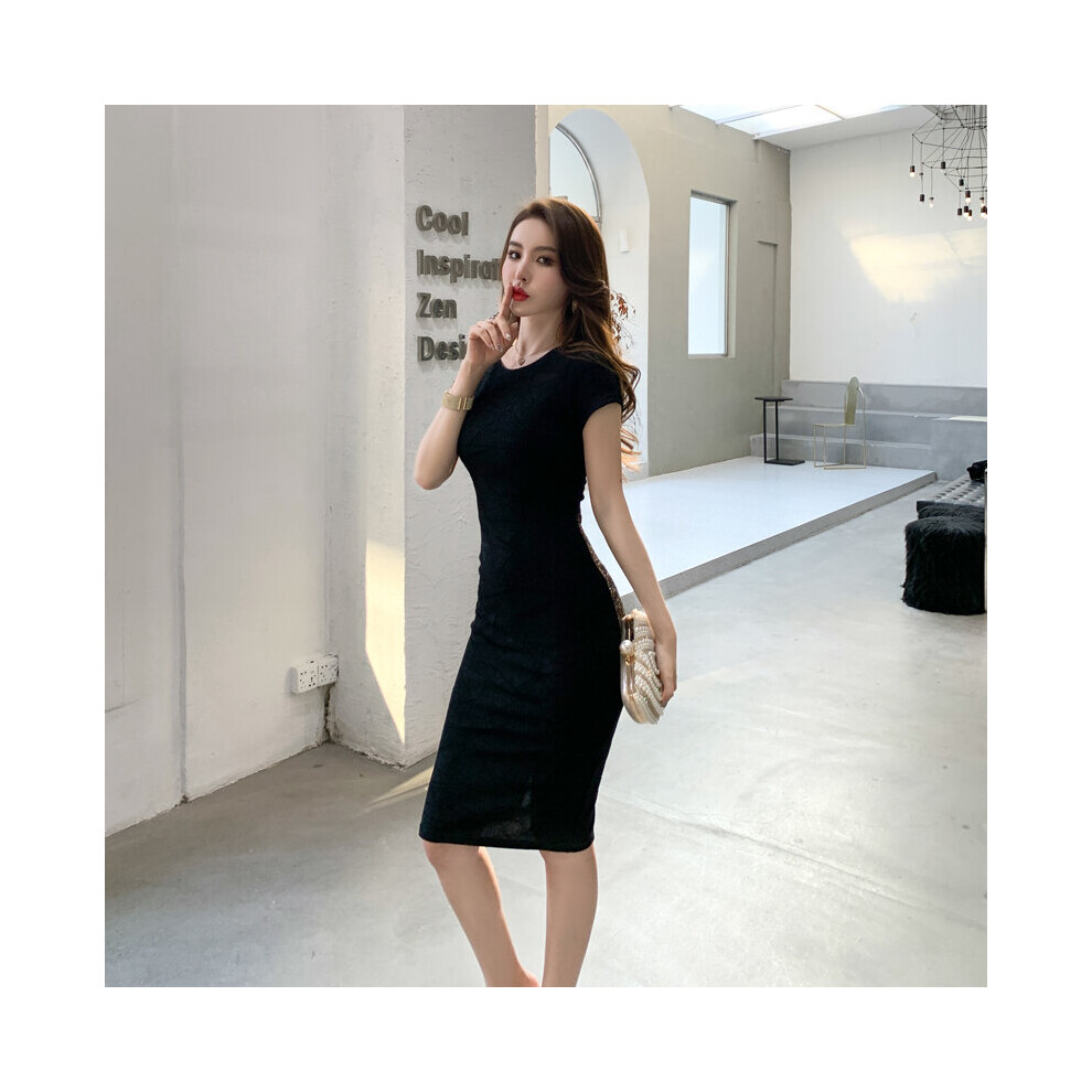 Latest Summer High End Women Geometric Pattern Velvet Dresses Bright Silk O-Neck Bodycon Dress Slim Wrap Bandage Vestidos-image-OPC-PBWMWPH-NEW