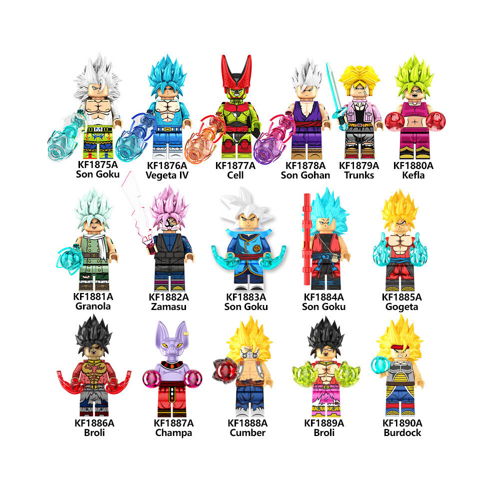 (Style C 16pcs) 16PCS Dragon Ball Minifigure Fit Lego Building Block Toy UK