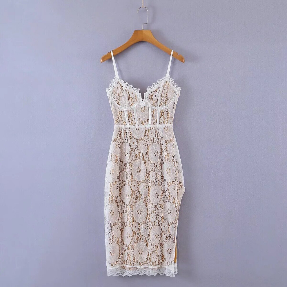 Jenny&Dave Lace Splicing Sexy Forking Sheath Mini Dress French Style Retro Party Dress Women-image-OPC-PBWMXHM-NEW