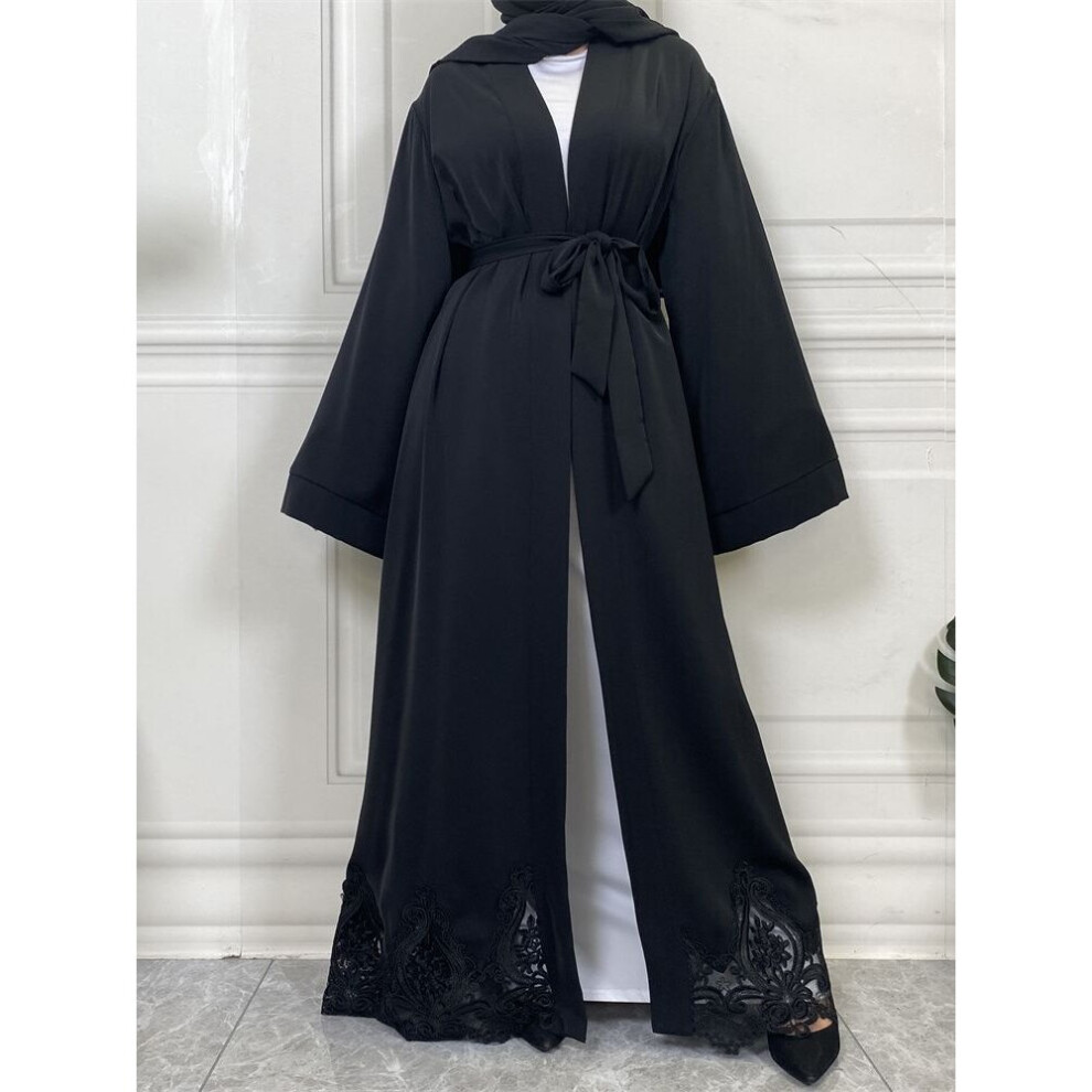 Muslim Abaya Turkey Dresses For Women Islam With Lace Cutouts Robe Moroccan Wedding Caftan Veiling Clothing Ramadan-image-OPC-PBWMXKZ-NEW