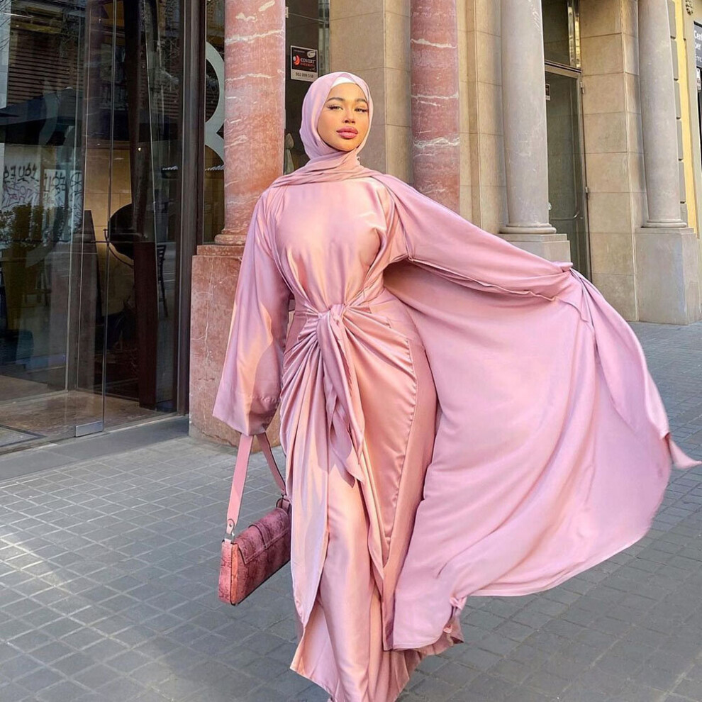 Casual Dresses Satin Abayas Muslim Dress Full Length Flare Sleeve Soft  Shiny Abaya Dubai Turkey Islam Robe Women Ramadan Eid Djellaba Femme From  28,24 € | DHgate