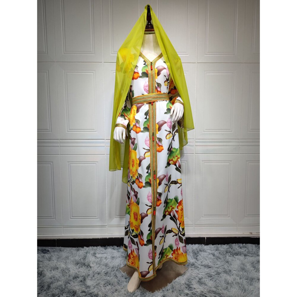 Jalabiya Kaftan Abayas Dresses for Women Dubai Casual Modest Robe Muslim Print Hijab Dress Arab Moroccan Caftan Party Maxi Dress-image-OPC-PBWMY5Y-NEW