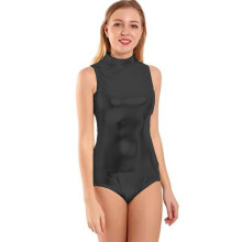 18 Colors O-neck Sleeveless Bodycon Bodysuit Ladies Back Zipper Sexy Dancing Costume Elastic Shining High Cut Ballet Leotard