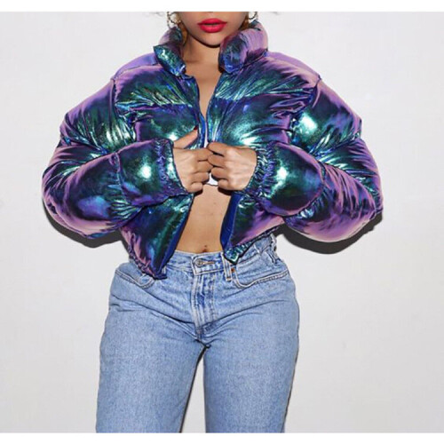 Bubble crop top coat on sale