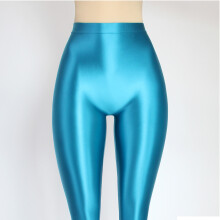 sexy women waist sweatpants Satin Silky Leggings Yoga bodybuilding tight foot pants seamless one-piece glossy pants