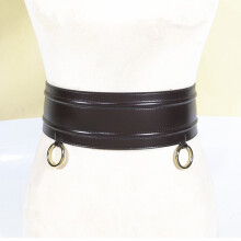 Faux Leather Wide Vintage Belt For Women Metal Ring Straps Retro Good PU Western Bondage Female Accessory