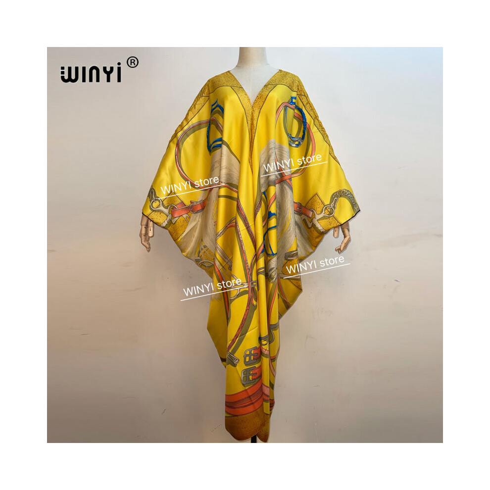 Traditional Printed Rayon maxi dress Dashiki African Womens Abaya Robe Long dresses for women Bohemian v-neck dress-image-OPC-PBWN7X7-NEW