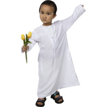 Kids Muslim Clothing Islamic Abaya Dubai Kaftan Muslim Jubba Thobe Eid Mubarak Prayer Toddler 3-10 Years Old Boys Robes 85-160Cm
