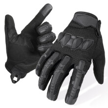 (Full Finger Black White-M (19m 20cm) M) Multicam Tactical Military Full Finger Gloves Army Paintball Airsoft Combat Touch Screen Rubber Protective Glove Men Women