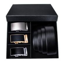 (DL 2175 2176 2180 EA White-130cm) Leather Belt Men Automatic Buckle Ratchet Belts Man Cow Leather Strap For Jeans Box Belt