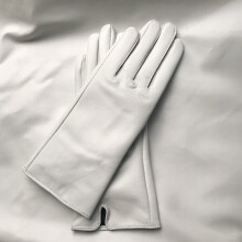 (White-L Men 6 3/4) Leather Gloves Women Light Thin Rayon Lining Straight Edition Style Men Pure Sheepskin Glove Driving