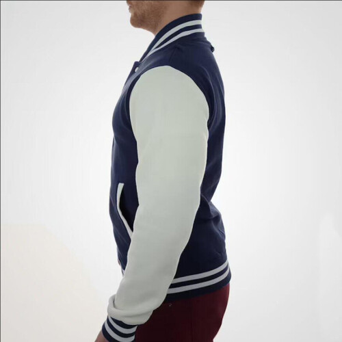 Plus Size Men's Contrast Color Jacket Band Collar Varsity - Temu