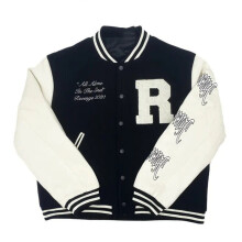 Vintage man jacket female letter skull stitching embroidered street hip-hop sports casual baseball cotton jacket women