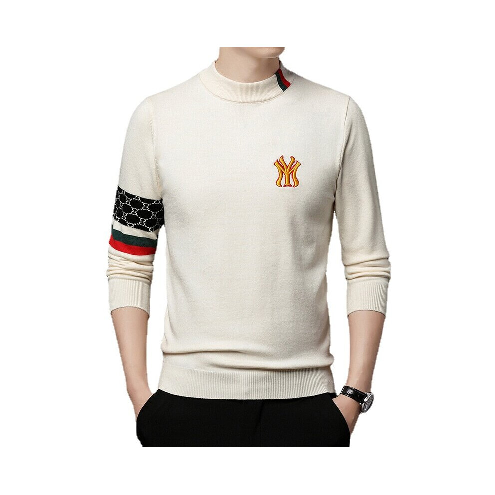 Sweater S-4XL Knit Neck Mock Casual Pullovers Clothing Embroidered Mens Turtleneck Male Sweaters Top-image-OPC-PBWNC6K-NEW