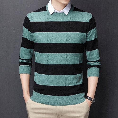 Autumn Winter Men Wool Striped Pullovers Man Sweaters Pullover Knitted Sweater Men Clothes