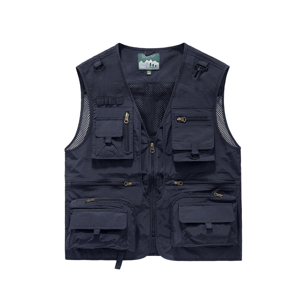 Summer Men Unloading Tactical Vest Coat Casual Mens Photographer Waistcoat Mesh Work Sleeveless Jacket Tools Pocket Vest 5XL 885657279289