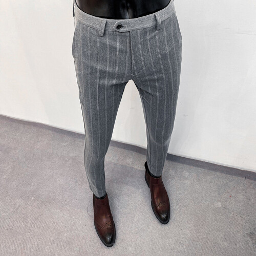 Autumn Winter Striped Business Dress Pants Men Slim Fit Suit Pants Casual  Office Social Trousers Pantalon Homme Classique on OnBuy