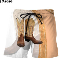 High Space Mens Woman Cowboy Boots Shorts Woman 3D Print Street Harajuku Sweatpants