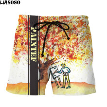 Shorts Autumn Yellow Maple Leaves Funny Painter Paint Print Fitness Harajuku Comfortable Shorts