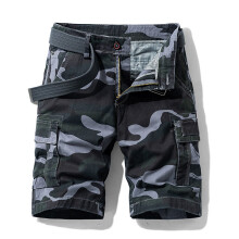Boys Oversize Summer Camouflage Shorts Breathable Lace Up Military Camo Cargo Overalls Shorts Men Tactical Cotton Short Pants