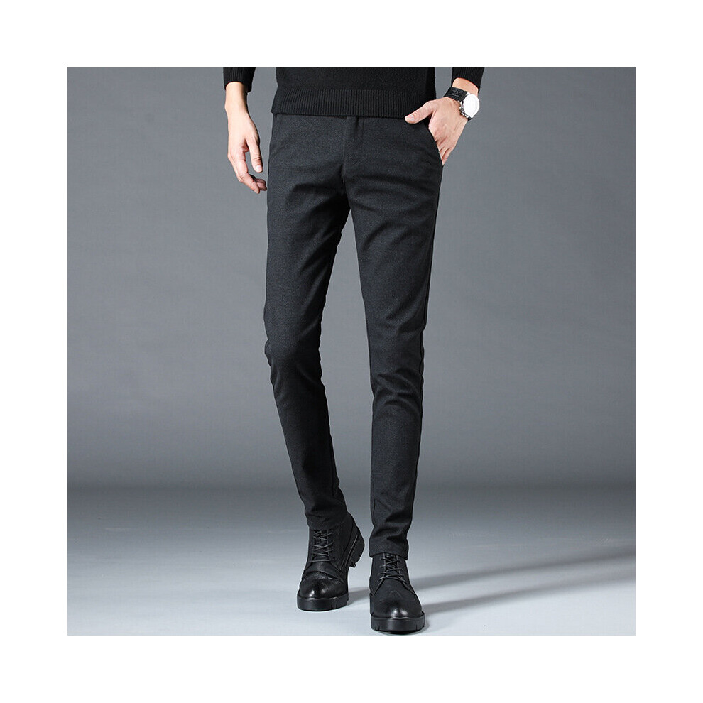 mens casual Straight pants stretch brushed trousers Plus velvet trousers Autumn and winter-image-OPC-PBWNG5Q-NEW