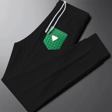 High-end spring and casual sports pants mens thin slim fit small feet leggings texture sweatpants