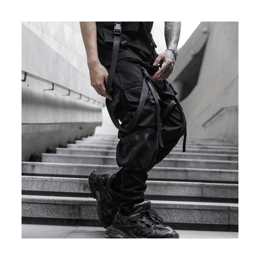 Men's Hip Hop Punk Trousers Fashion Harem Jogger Techwear Casual Cargo  Pants 