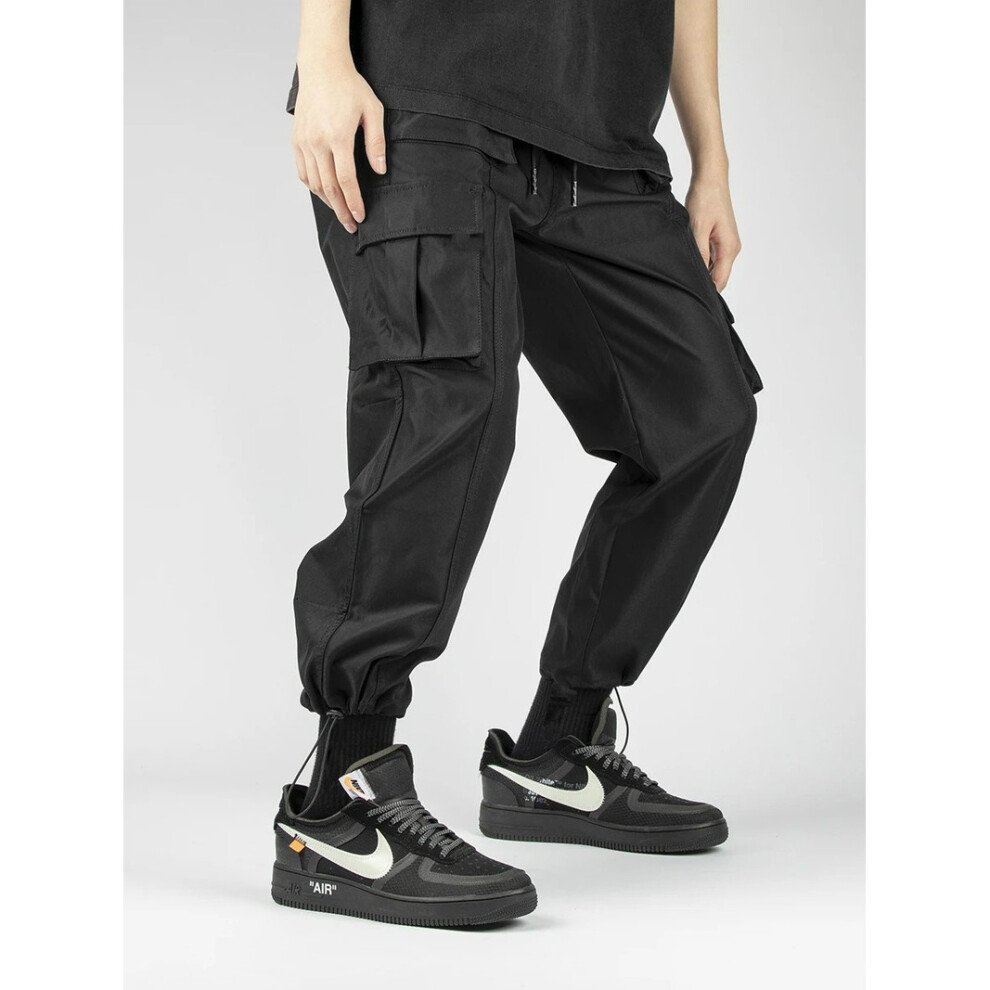 Mens multi-pocket overalls autumn and winter sports casual pants tide outdoor fitness pants direct sales M-2XL-image-OPC-PBWNGW7-NEW