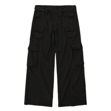 Summer High Street Retro Casual Large Pocket Overalls Mens and Womens High Waist Loose Straight Tube Draped Wide Leg Pants