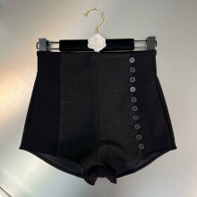 Autumn Arrival Single Breasted Buttons Stretch High Waist Slim Shorts Women GH074