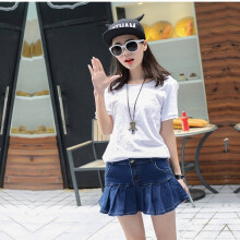 Sexy Denim Skirts Pleated Skirt For Women Preppy Style Girl Shorts Ruffles Size 26-40 Mini Jeans