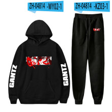 Gantz Two Piece Set Women Men Long Sleeve Hoodies+Jogger Pants Anime Harajuku Streetwear Clothes