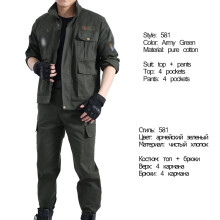 Mens Outdoor Labor Insurance Wear Spring And Autumn Wear-resistant Jacket Trouser Suit Welder Anti-scald Work Clothes