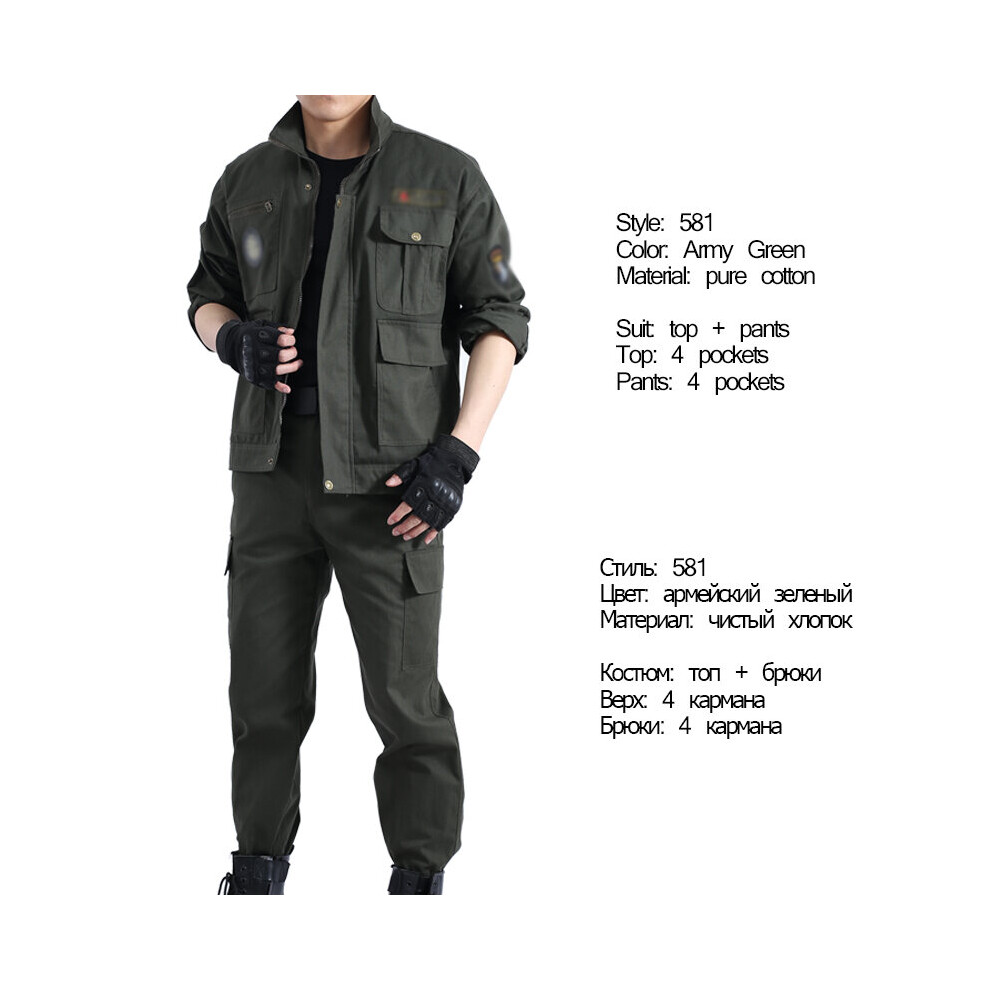 Mens Outdoor Labor Insurance Wear Spring And Autumn Wear-resistant Jacket Trouser Suit Welder Anti-scald Work Clothes-image-OPC-PBWNJ5V-NEW