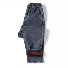 Winter Thick Fleece Warm Loose mom harem pants Jeans Women High waist casual streetwear female denim pants Clothes 4XL 5XL