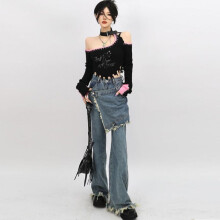 BEENLE Jeans Spring Winter Clothing Straight-leg Women Jeans High Waist Street Style Wide-leg Loose Trousers Blouses Pants