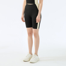 Summer Contrast Five Point Yoga Pants High Waist Hip Lifting Womens Running Fitness Traceless Nude Sports Shorts