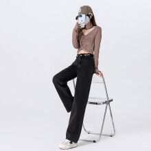 Cotvotee Jeans for Women High Waisted Jeans Waist Adjustment Wide Leg Jeans Vintage Streetwear Full Length