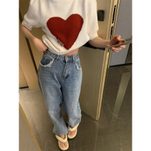 Tassel Ripped Wide Leg Jeans for Women Y2k Denim Pants Streetwear High Waisted Straight Vintage Jeans