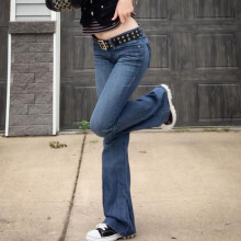 Sexy Low Waist Flare Jeans Women Vintage Distressed Skinny Boot-cut Denim Trousers Y2k Bell Bottom Jeans Streetwear