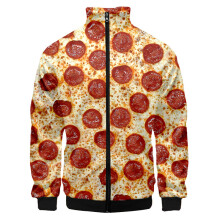 Pizza Food 3D Print Zip Up Women/Men Sweatshirts 3D Printed Stand Collar Zipper Jacket Casual Funny Sportswear Streetwear